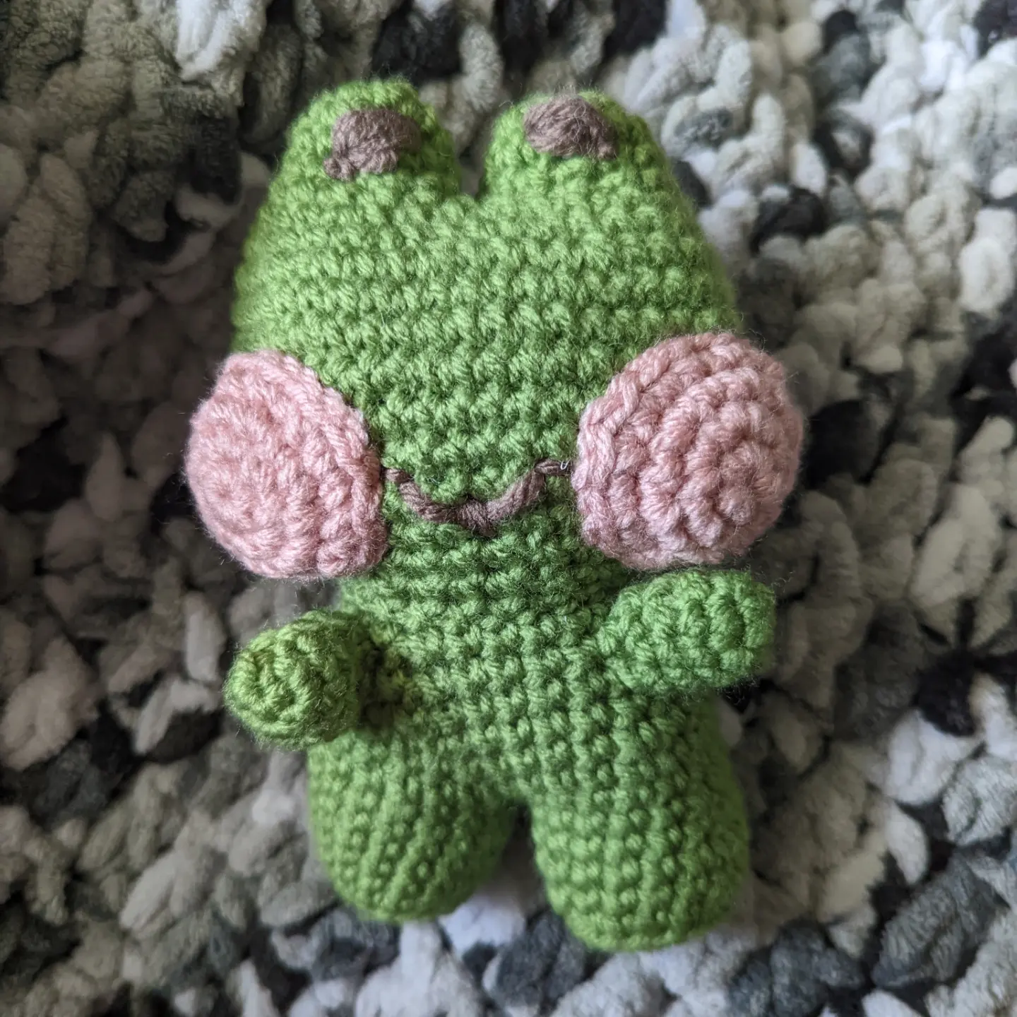Crochet Frog with Pink Cheeks